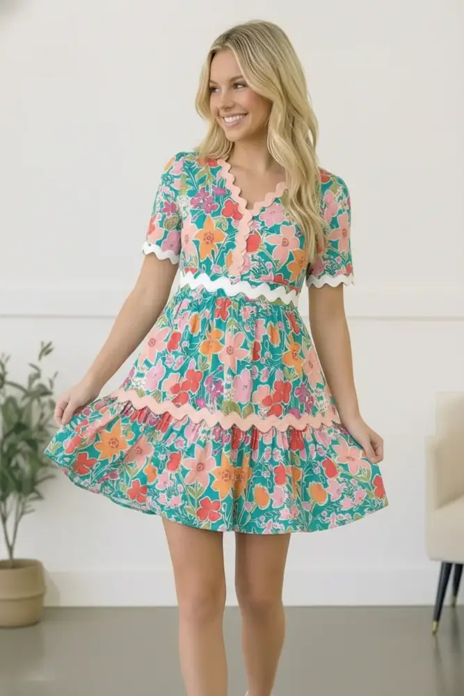 Floral Tiered Babydoll Dress